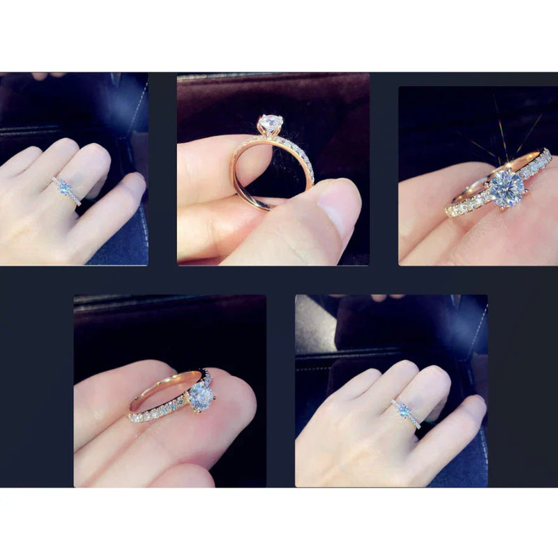 Anel Solitário Banhado a Ouro 18K com Zircônia